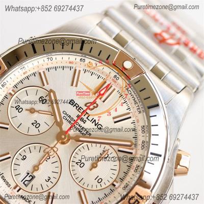 Chronomat B01 42 IB0134101G1A1 A7750 Automatic Chronograph Mens Watch Best Edition GF RG Whtie Dial SS Bracelet CHS