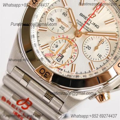 Chronomat B01 42 IB0134101G1A1 A7750 Automatic Chronograph Mens Watch Best Edition GF RG Whtie Dial SS Bracelet CHS