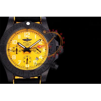 Avenger Hurricane-12H XB0170E41I1W1 A7750 Automatic Chronograph Mens Watch Best Edition GF Yellow Dial Leather Strap CHS