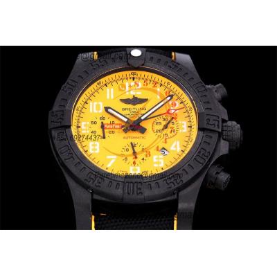 Avenger Hurricane-12H XB0170E41I1W1 A7750 Automatic Chronograph Mens Watch Best Edition GF Yellow Dial Leather Strap CHS