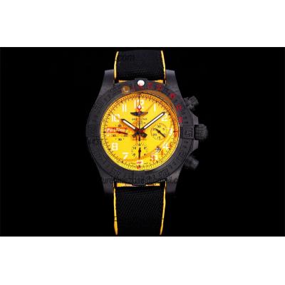 Avenger Hurricane-12H XB0170E41I1W1 A7750 Automatic Chronograph Mens Watch Best Edition GF Yellow Dial Leather Strap CHS