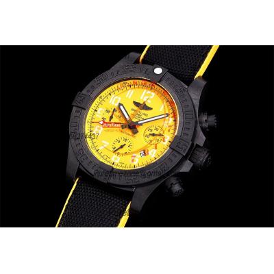 Avenger Hurricane-12H XB0170E41I1W1 A7750 Automatic Chronograph Mens Watch Best Edition GF Yellow Dial Leather Strap CHS