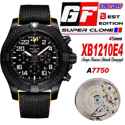 Avenger Hurricane-24H XB1210E4 A7750 Automatic Chronograph Mens Watch Best Edition GF Black Dial Rubber Strap CHS