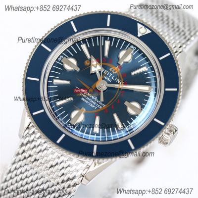 SuperOcean Heritage II 42 A10370161C1A1 A2824 Automatic Mens Watch Best Edition GF Blue Dial SS Mesh Bracelet CHS