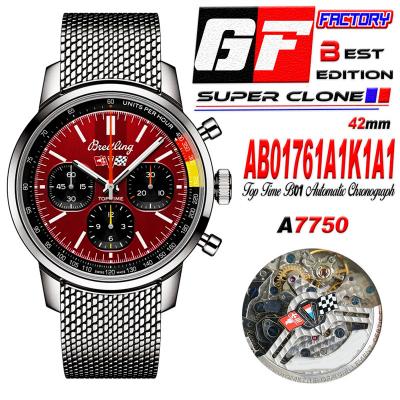 Premier Top Time B01 Chevrolet Corvette AB01761A1K1A1 A7750 Automatic Chronograph Mens Watch Best Edition GF Red Dial