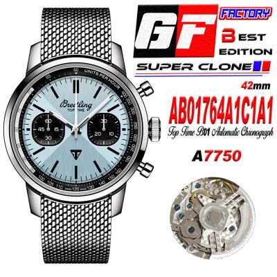 Premier Top Time B01 Triumph AB01764A1C1A1 A7750 Automatic Chronograph Mens Watch Best Edition GF ICE Blue Dial