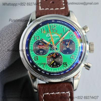 Premier Top Time B01 AB01762A1L1X1 A7750 Automatic Chronograph Mens Watch Best Edition GF Green Dial Leather Strap CHS