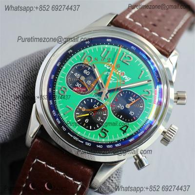 Premier Top Time B01 AB01762A1L1X1 A7750 Automatic Chronograph Mens Watch Best Edition GF Green Dial Leather Strap CHS