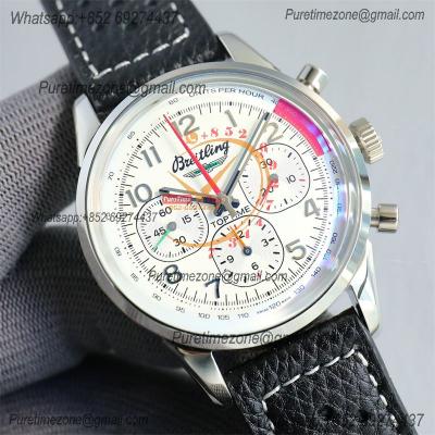 Premier Top Time B01 AB01766A1A1X1 A7750 Automatic Chronograph Mens Watch Best Edition GF White Dial Leather Strap CHS