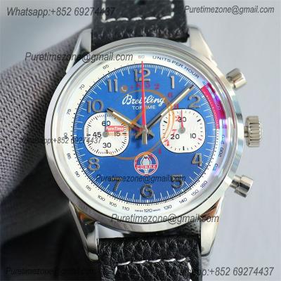 Premier Top Time B01 AB01766A1A1X1 A7750 Automatic Chronograph Mens Watch Best Edition GF White Dial Leather Strap CHS