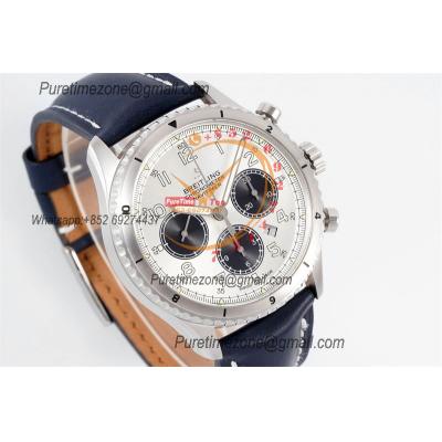 Navitimer 8 AB01171AG839 A7750 Automatic Chronograph Mens Watch Best Edition GF 43mm Silver Dial Leather CHS