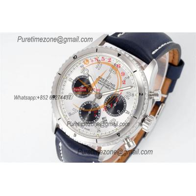 Navitimer 8 AB01171AG839 A7750 Automatic Chronograph Mens Watch Best Edition GF 43mm Silver Dial Leather CHS