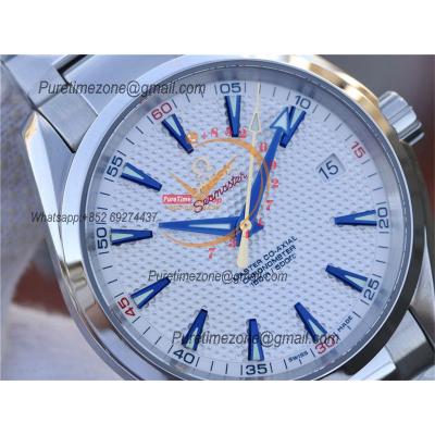 Aqua  Terra Master Ryder Cup Edition A8500 Automatic Mens Watch Best Edition VSF White Textured Dial SS Bracelet CHS