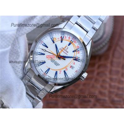 Aqua  Terra Master Ryder Cup Edition A8500 Automatic Mens Watch Best Edition VSF White Textured Dial SS Bracelet CHS