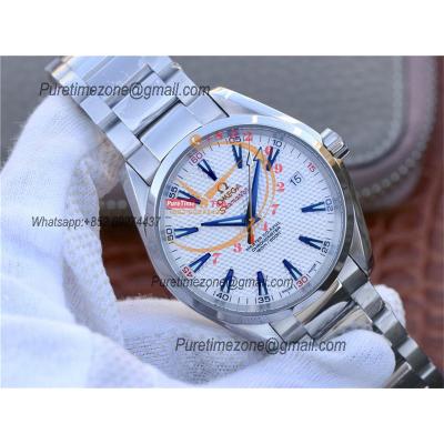 Aqua  Terra Master Ryder Cup Edition A8500 Automatic Mens Watch Best Edition VSF White Textured Dial SS Bracelet CHS