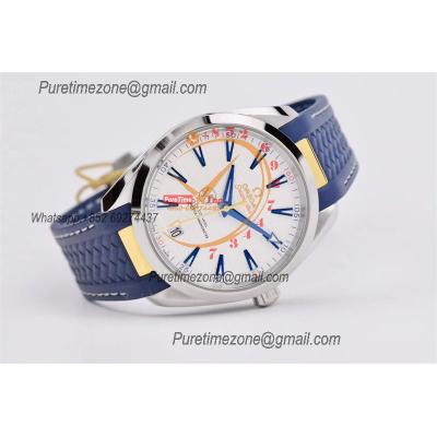 Aqua  Terra Master Ryder Cup Edition A8900 Automatic Mens Watch Best Edition VSF White Textured Dial Blue Rubber CHS