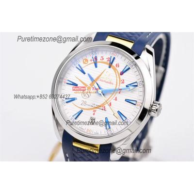 Aqua  Terra Master Ryder Cup Edition A8900 Automatic Mens Watch Best Edition VSF White Textured Dial Blue Rubber CHS