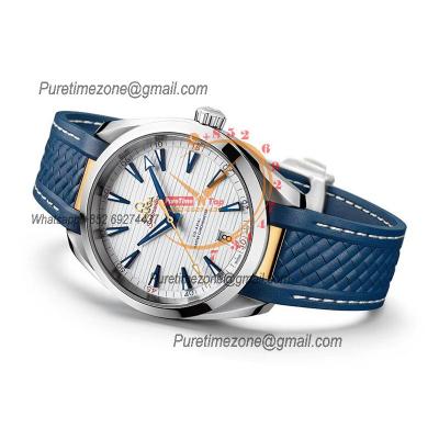 Aqua  Terra Master Ryder Cup Edition A8900 Automatic Mens Watch Best Edition VSF White Textured Dial Blue Rubber CHS