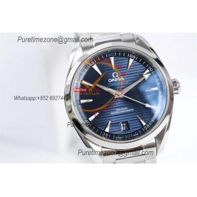 Aqua Terra 150M A8900 Automatic Mens Watch Best Edition VSF Blue Textured Dial SS Bracelet CHS 220.10.41.21.03.001