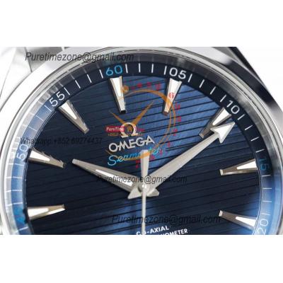 Aqua Terra 150M A8900 Automatic Mens Watch Best Edition VSF Blue Textured Dial SS Bracelet CHS 220.10.41.21.03.001