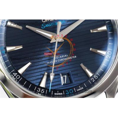 Aqua Terra 150M A8900 Automatic Mens Watch Best Edition VSF Blue Textured Dial SS Bracelet CHS 220.10.41.21.03.001