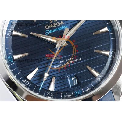 Aqua Terra 150M A8900 Automatic Mens Watch Best Edition VSF Blue Textured Dial Rubber CHS 220.12.41.21.03.001