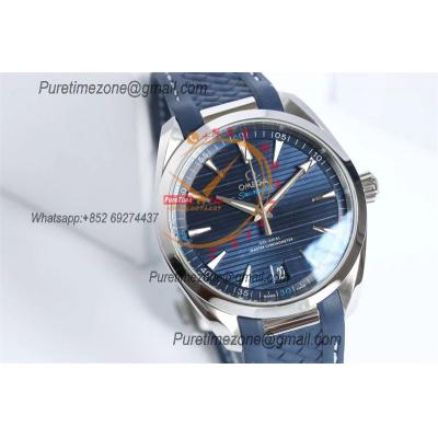 Aqua Terra 150M A8900 Automatic Mens Watch Best Edition VSF Blue Textured Dial Rubber CHS 220.12.41.21.03.001