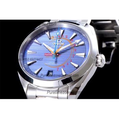 Aqua Terra 150M A8900 Automatic Mens Watch Best Edition VSF Blue Textured Dial SS Bracelet CHS 220.10.41.21.03.002