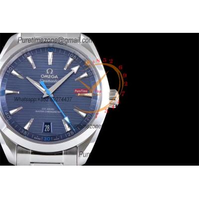 Aqua Terra 150M A8900 Automatic Mens Watch Best Edition VSF Blue Textured Dial SS Bracelet CHS 220.10.41.21.03.002