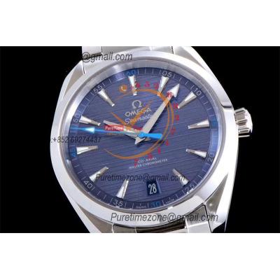 Aqua Terra 150M A8900 Automatic Mens Watch Best Edition VSF Blue Textured Dial SS Bracelet CHS 220.10.41.21.03.002