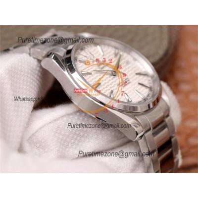 Aqua Terra 150M A8500 Automatic Mens Watch Best Edition VSF White Textured Dial SS Bracelet CHS 231.10.42.21.02.006