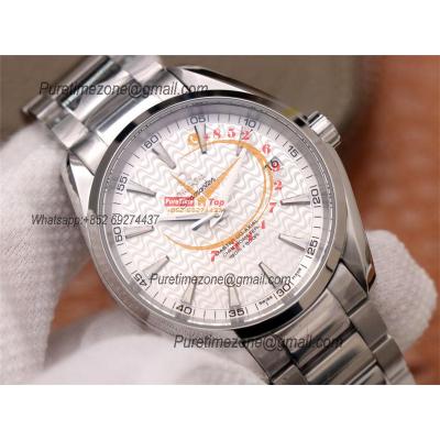 Aqua Terra 150M A8500 Automatic Mens Watch Best Edition VSF White Textured Dial SS Bracelet CHS 231.10.42.21.02.006