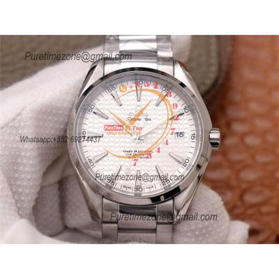 Aqua Terra 150M A8500 Automatic Mens Watch Best Edition VSF White Textured Dial SS Bracelet CHS 231.10.42.21.02.006