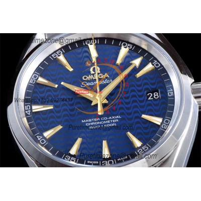 Aqua Terra 150M A8500 Automatic Mens Watch Best Edition VSF Blue Textured Dial SS Bracelet CHS 231.10.42.21.03.006