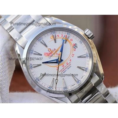 Aqua Terra 150M A8500 Automatic Mens Watch Golf Edition VSF White Textured Dial SS Bracelet CHS 231.10.42.21.02.004