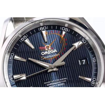 Aqua Terra 150M A8500 Automatic Mens Watch Best Edition VSF Blue Textured Dial SS Bracelet CHS 231.10.42.21.03.001