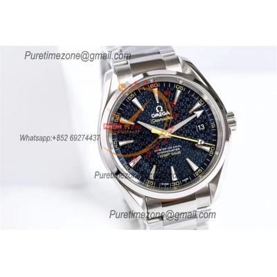 Aqua Terra 150M A8500 Automatic Mens Watch James Bond Best Edition VSF Blue Textured Dial SS Bracelet CHS