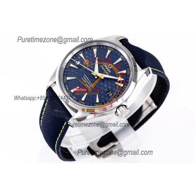 Aqua Terra 150M A8500 Automatic Mens Watch James Bond Best Edition VSF Blue Textured Dial Nylon Strap CHS