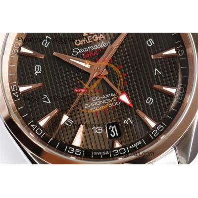 Aqua Terra 150M GMT A8605 Automatic Mens Watch Best Edition VSF RG Brwon Dial SS Bracelet CHS 231.20.43.22.06.003