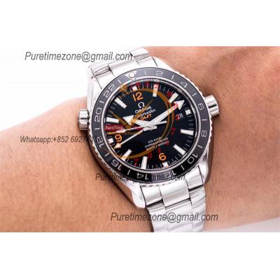 Planet Ocean 600M GMT A8605  Automatic Mens Watch Best Edition VSF Black Dial SS Bracelet CHS 232.30.44.22.01.002