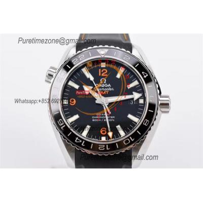 Planet Ocean 600M GMT A8605  Automatic Mens Watch Best Edition VSF Black Dial Rubber CHS 232.32.44.22.01.002