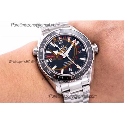 Planet Ocean 600M GMT A8605  Automatic Mens Watch Best Edition VSF Black Dial SS Bracelet CHS 232.30.44.22.01.002