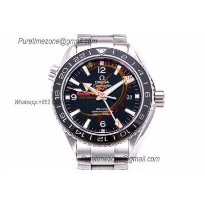 Planet Ocean 600M GMT A8605  Automatic Mens Watch Best Edition VSF Black Dial SS Bracelet CHS 232.30.44.22.01.002