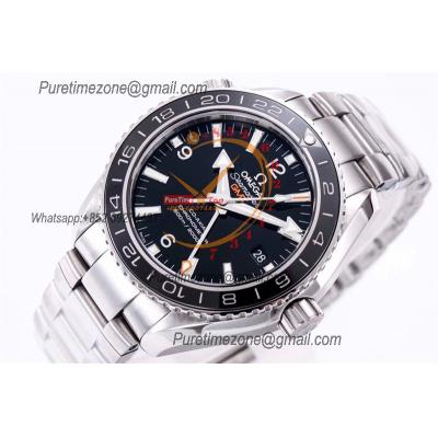 Planet Ocean 600M GMT A8605  Automatic Mens Watch Best Edition VSF Black Dial SS Bracelet CHS 232.30.44.22.01.002