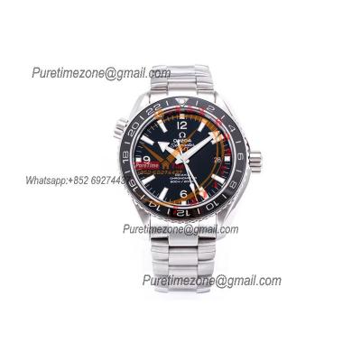 Planet Ocean 600M GMT A8605  Automatic Mens Watch Best Edition VSF Black Dial SS Bracelet CHS 232.30.44.22.01.002