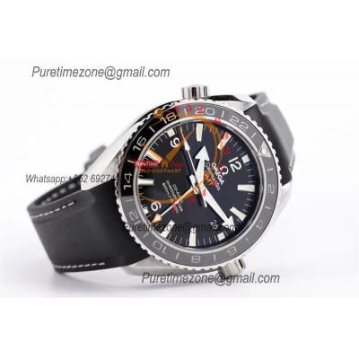 Planet Ocean 600M GMT A8605  Automatic Mens Watch Best Edition VSF Black Dial Rubber CHS 232.32.44.22.01.001