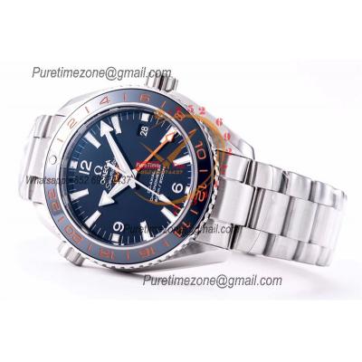 Planet Ocean 600M GMT A8605  Automatic Mens Watch Best Edition VSF Blue Dial SS Bracelet CHS 232.30.44.22.03.001