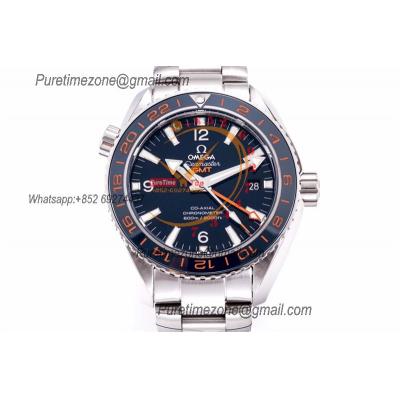 Planet Ocean 600M GMT A8605  Automatic Mens Watch Best Edition VSF Blue Dial SS Bracelet CHS 232.30.44.22.03.001