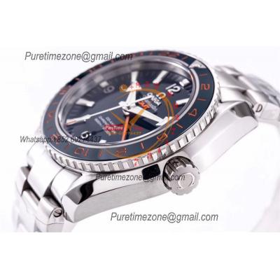 Planet Ocean 600M GMT A8605  Automatic Mens Watch Best Edition VSF Blue Dial SS Bracelet CHS 232.30.44.22.03.001