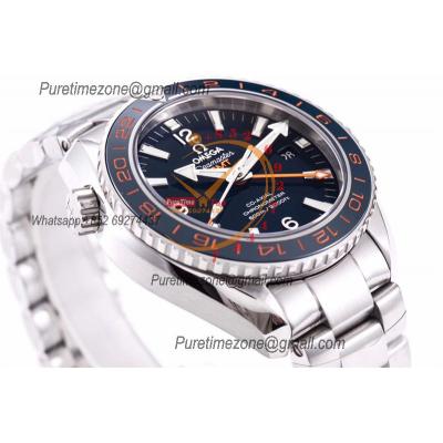 Planet Ocean 600M GMT A8605  Automatic Mens Watch Best Edition VSF Blue Dial SS Bracelet CHS 232.30.44.22.03.001